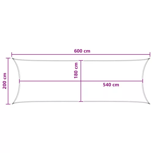  Napernyő Vászon Antracitszürke 2 x 6 m HDPE