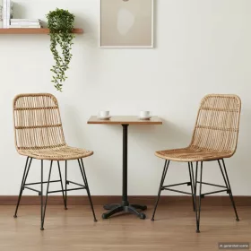    Étkezőszék 2 pcs Természetes 41 x 55 x 85 cm Rattan és acél