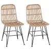  Étkezőszék 2 pcs Természetes 41 x 55 x 85 cm Rattan és acél