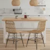  Étkezőszék 2 pcs Természetes 41 x 55 x 85 cm Rattan és acél