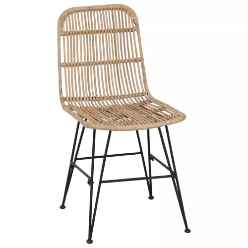  Étkezőszék 2 pcs Természetes 41 x 55 x 85 cm Rattan és acél