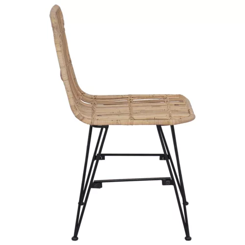  Étkezőszék 2 pcs Természetes 41 x 55 x 85 cm Rattan és acél