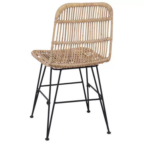 Étkezőszék 2 pcs Természetes 41 x 55 x 85 cm Rattan és acél