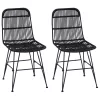 Étkezőszék 2 pcs Fekete 41 x 55 x 85 cm Rattan és acél