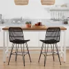  Étkezőszék 2 pcs Fekete 41 x 55 x 85 cm Rattan és acél