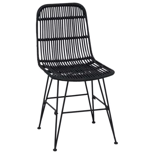  Étkezőszék 2 pcs Fekete 41 x 55 x 85 cm Rattan és acél