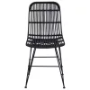  Étkezőszék 2 pcs Fekete 41 x 55 x 85 cm Rattan és acél