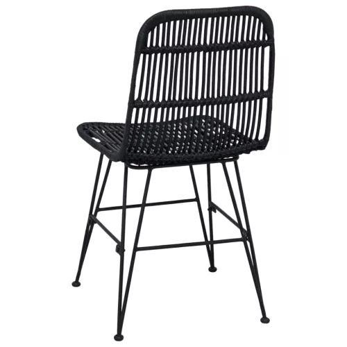  Étkezőszék 2 pcs Fekete 41 x 55 x 85 cm Rattan és acél