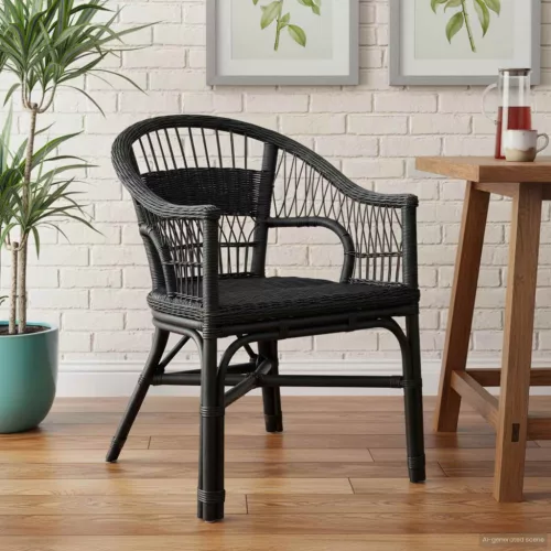  Összecsukható Szék Fekete 60 x 60 x 81 cm Rattan