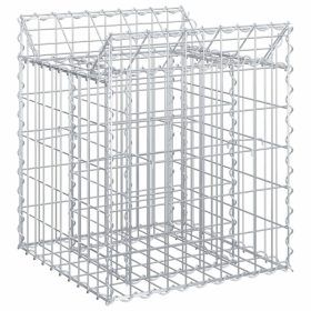  Gabion emelt ágy Ezüst 50 x 50 x 60 cm Horganyzott acél