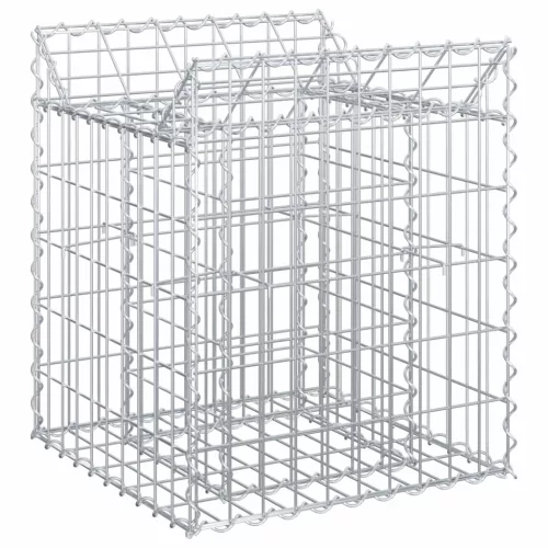  Gabion emelt ágy Ezüst 50 x 50 x 60 cm Horganyzott acél