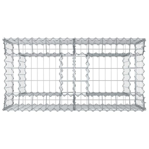  Gabion emelt ágy Ezüst 100 x 50 x 60 cm Horganyzott acél