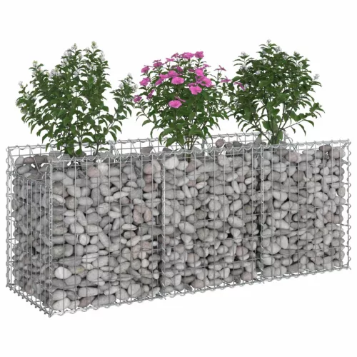  Gabion emelt ágy Ezüst 150 x 50 x 60 cm Horganyzott acél