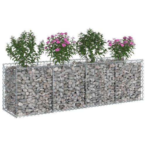  Gabion emelt ágy Ezüst 200 x 50 x 60 cm Horganyzott acél
