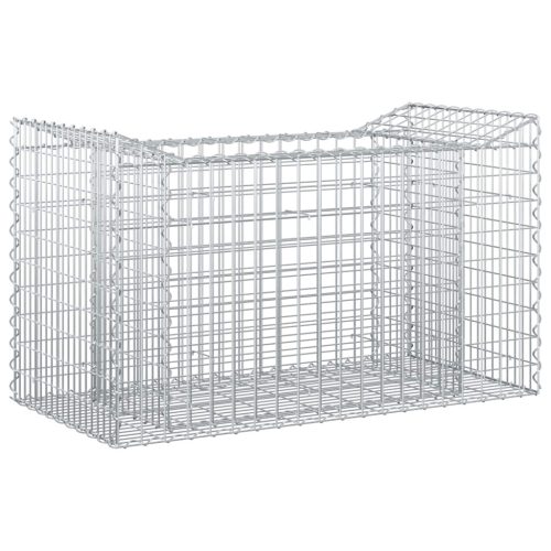  Gabion emelt ágy Ezüst 50 x 100 x 60 cm Horganyzott acél