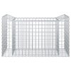  Gabion emelt ágy Ezüst 50 x 100 x 60 cm Horganyzott acél