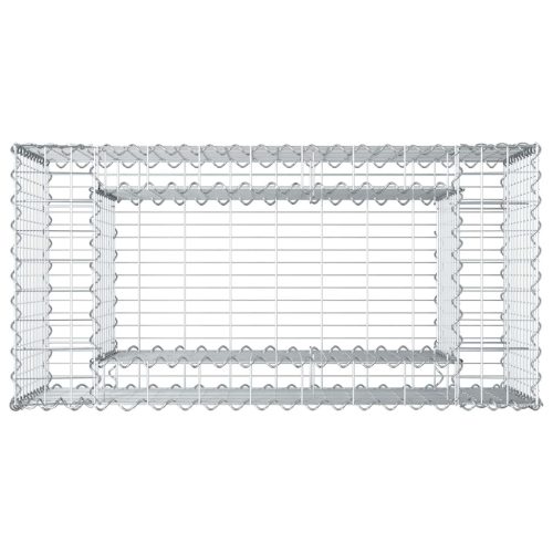  Gabion emelt ágy Ezüst 50 x 100 x 60 cm Horganyzott acél