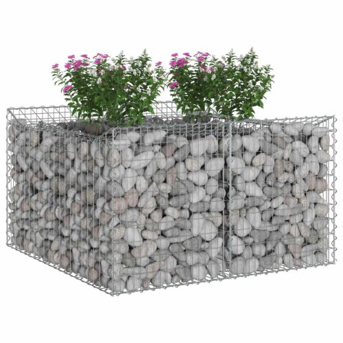  Gabion emelt ágy Ezüst 100 x 100 x 60 cm Horganyzott acél