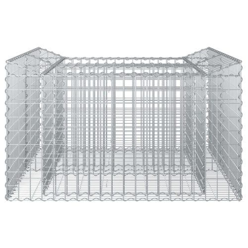  Gabion emelt ágy Ezüst 100 x 100 x 60 cm Horganyzott acél