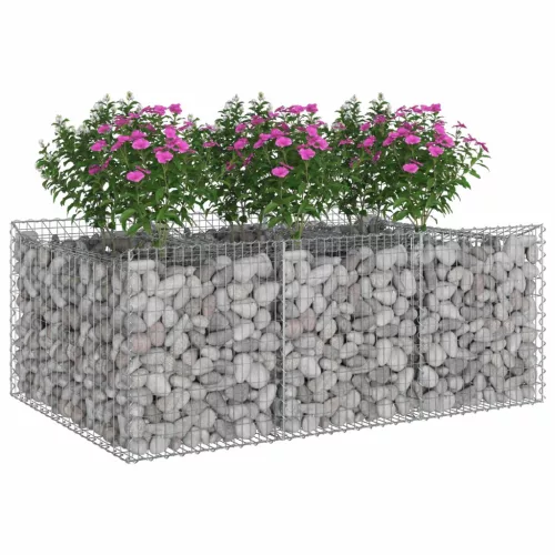  Gabion emelt ágy Ezüst 150 x 100 x 60 cm Horganyzott acél