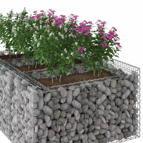  Gabion emelt ágy Ezüst 150 x 100 x 60 cm Horganyzott acél