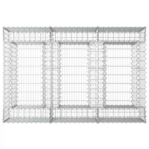  Gabion emelt ágy Ezüst 150 x 100 x 60 cm Horganyzott acél
