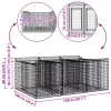  Gabion emelt ágy Ezüst 150 x 100 x 60 cm Horganyzott acél