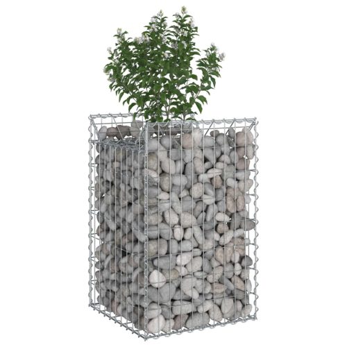  Gabion emelt ágy Ezüst 50 x 50 x 80 cm Horganyzott acél