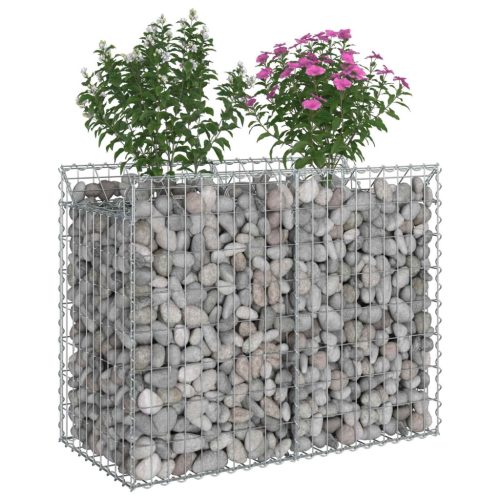  Gabion emelt ágy Ezüst 100 x 50 x 80 cm Horganyzott acél