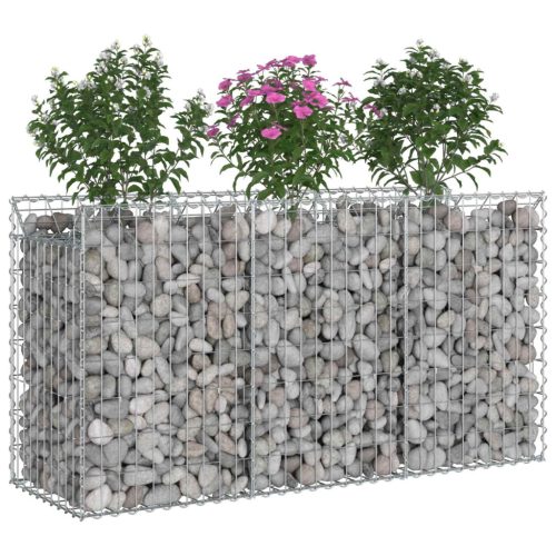  Gabion emelt ágy Ezüst 150 x 50 x 80 cm Horganyzott acél