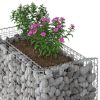  Gabion emelt ágy Ezüst 50 x 100 x 100 cm Horganyzott acél
