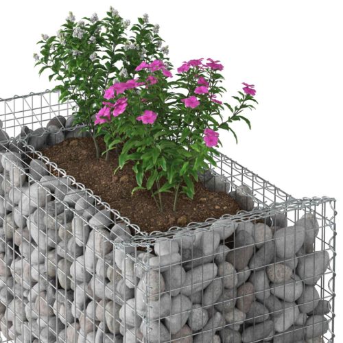  Gabion emelt ágy Ezüst 50 x 100 x 100 cm Horganyzott acél