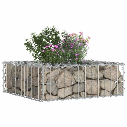  Gabion emelt ágy Ezüst 60 x 60 x 20 cm Horganyzott acél