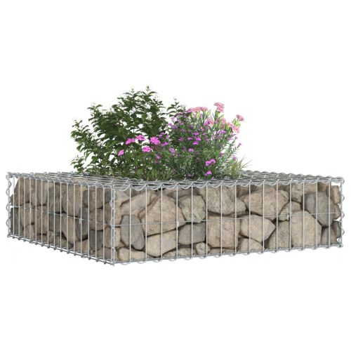  Gabion emelt ágy Ezüst 80 x 80 x 20 cm Horganyzott acél