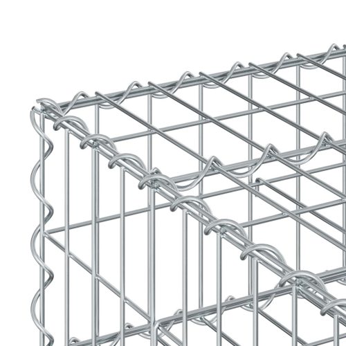  Gabion emelt ágy Ezüst 80 x 80 x 20 cm Horganyzott acél