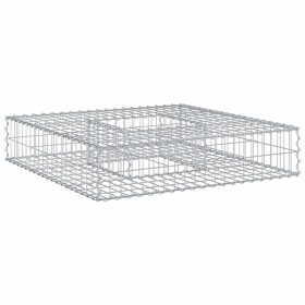    Gabion emelt ágy Ezüst 100 x 100 x 20 cm Horganyzott acél