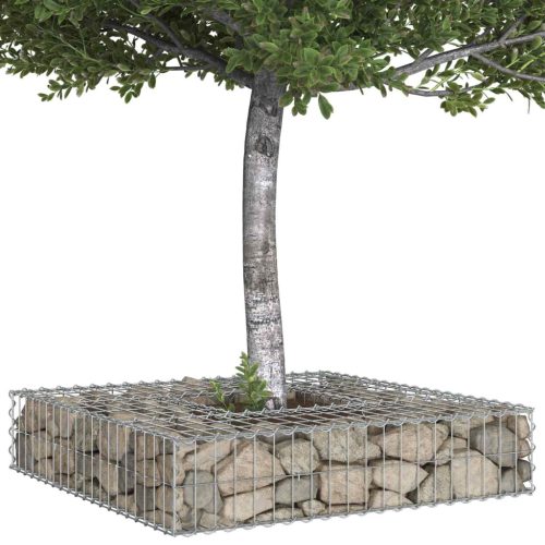  Gabion emelt ágy Ezüst 100 x 100 x 20 cm Horganyzott acél