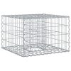  Gabion emelt ágy Ezüst 60 x 60 x 40 cm Horganyzott acél