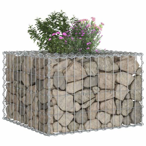  Gabion emelt ágy Ezüst 60 x 60 x 40 cm Horganyzott acél