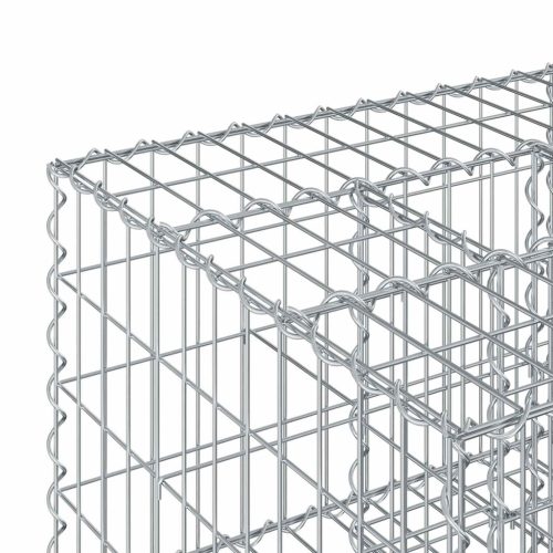  Gabion emelt ágy Ezüst 60 x 60 x 40 cm Horganyzott acél