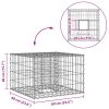  Gabion emelt ágy Ezüst 60 x 60 x 40 cm Horganyzott acél