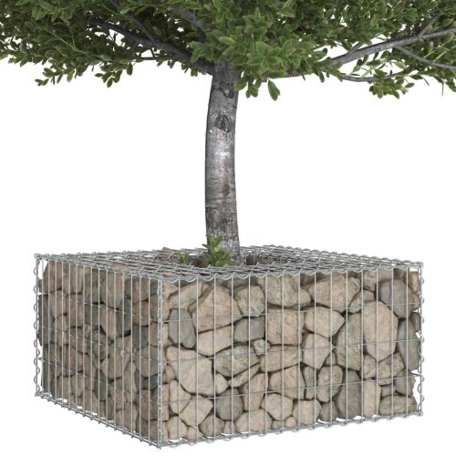  Gabion emelt ágy Ezüst 80 x 80 x 40 cm Horganyzott acél
