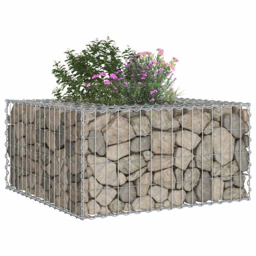  Gabion emelt ágy Ezüst 80 x 80 x 40 cm Horganyzott acél