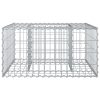  Gabion emelt ágy Ezüst 80 x 80 x 40 cm Horganyzott acél