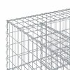  Gabion emelt ágy Ezüst 80 x 80 x 40 cm Horganyzott acél