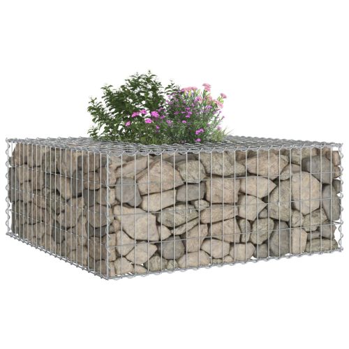  Gabion emelt ágy Ezüst 100 x 100 x 40 cm Horganyzott acél