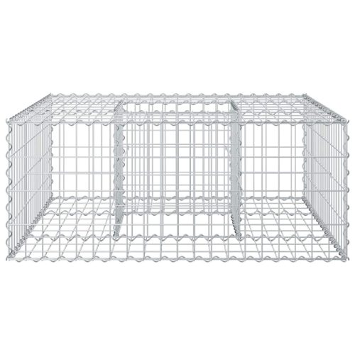  Gabion emelt ágy Ezüst 100 x 100 x 40 cm Horganyzott acél