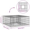  Gabion emelt ágy Ezüst 100 x 100 x 40 cm Horganyzott acél