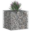  Gabion emelt ágy Ezüst 60 x 60 x 55 cm Horganyzott acél