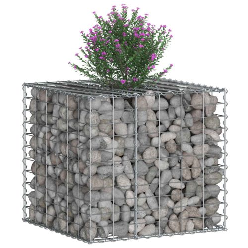  Gabion emelt ágy Ezüst 60 x 60 x 55 cm Horganyzott acél
